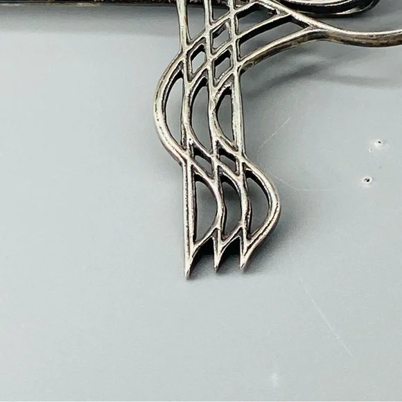 Vintage Turkish Ottoman Tie Clip Sultan Tughra Sterling Silver Suleiman Insignia - Picture 13 of 16